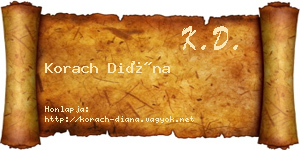 Korach Diána névjegykártya